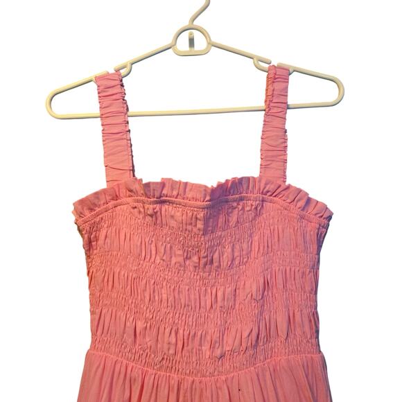 LFD pink smocked top tiered maxi dress nwt prairecore size medium - Picture 3 of 8